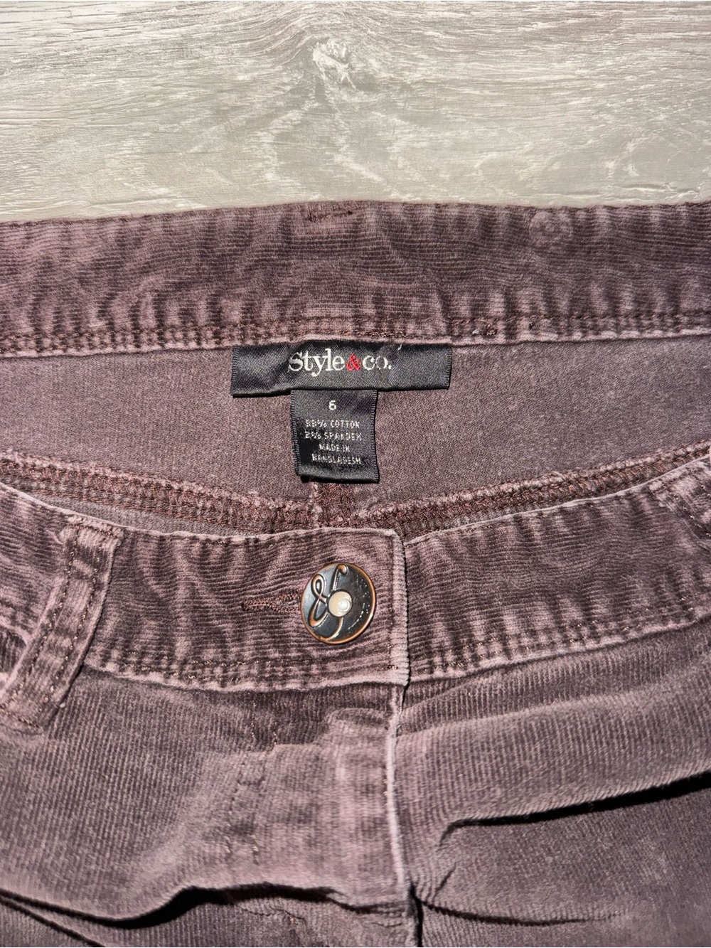 Style & Co Brown Ribbed Jeans - Picture 4 of 4